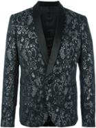 Christian Pellizzari Jacquard Blazer, Men's, Size: 52, Black, Acrylic/polyamide/polyester/wool