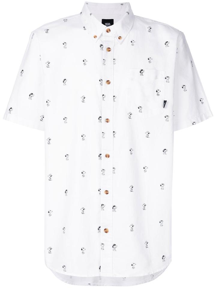 Vans - Snoopy Button-down Shortsleeved Shirt - Unisex - Cotton - S, White, Cotton