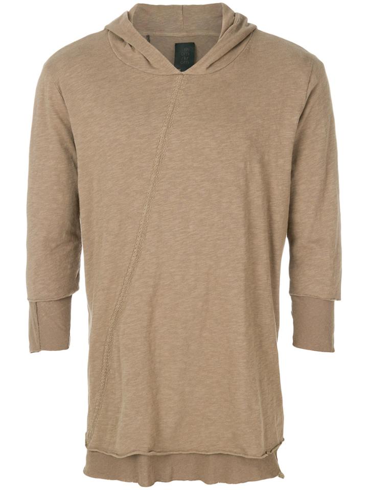 Thom Krom Cropped Sleeves Hoodie - Brown