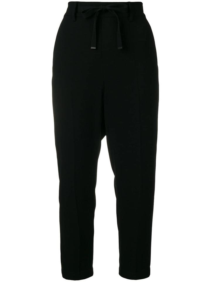 Vince Drop-crotch Cropped Trousers - Black