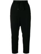 Vince Drop-crotch Cropped Trousers - Black