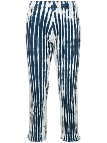 Faustine Steinmetz Ruched Tie-dye Denim Trousers - Black