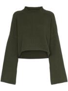 Jw Anderson High Neck Oversized Sweater - Green