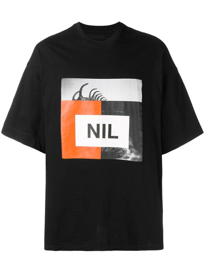 Julius Oversized Logo Print T-shirt - Black