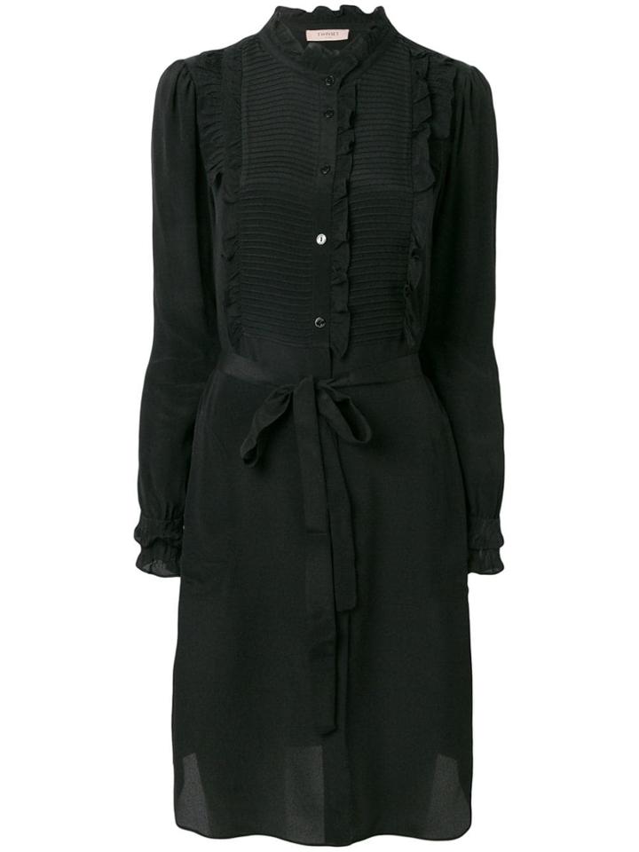 Twin-set Ruffled Shirt Dress - Black