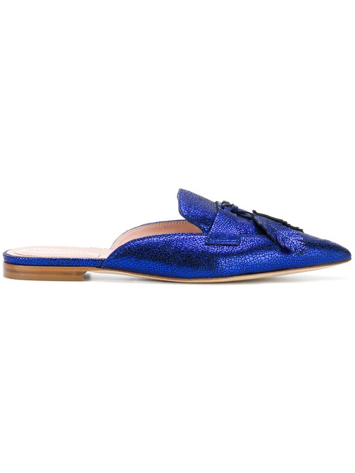 Alberta Ferretti Bow Detail Mules - Blue