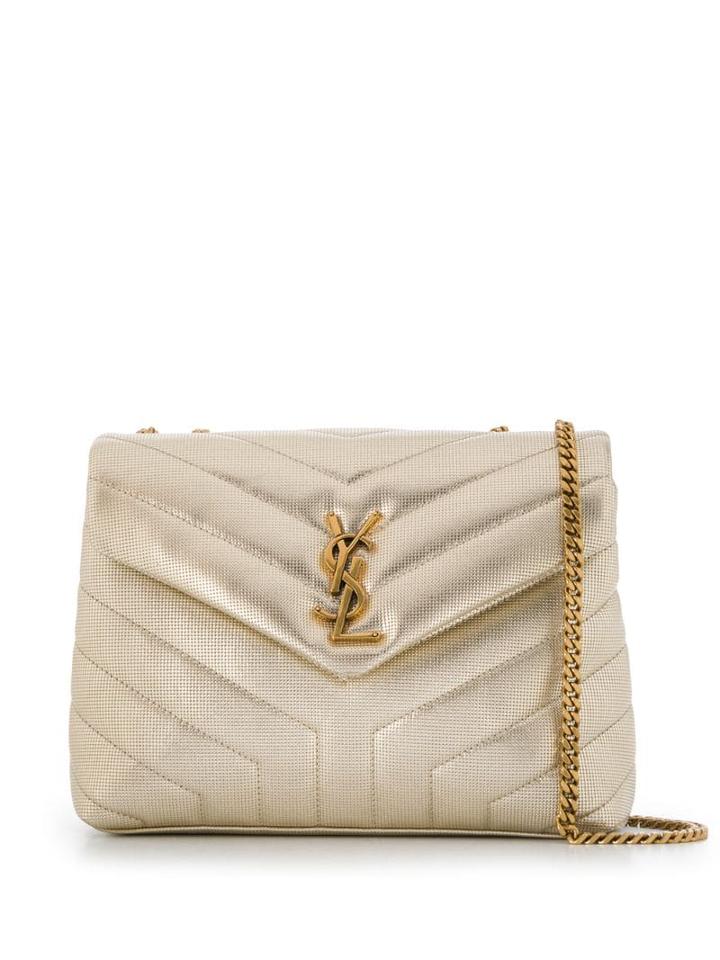 Saint Laurent Loulou Matelassé Y Shoulder Bag - Gold