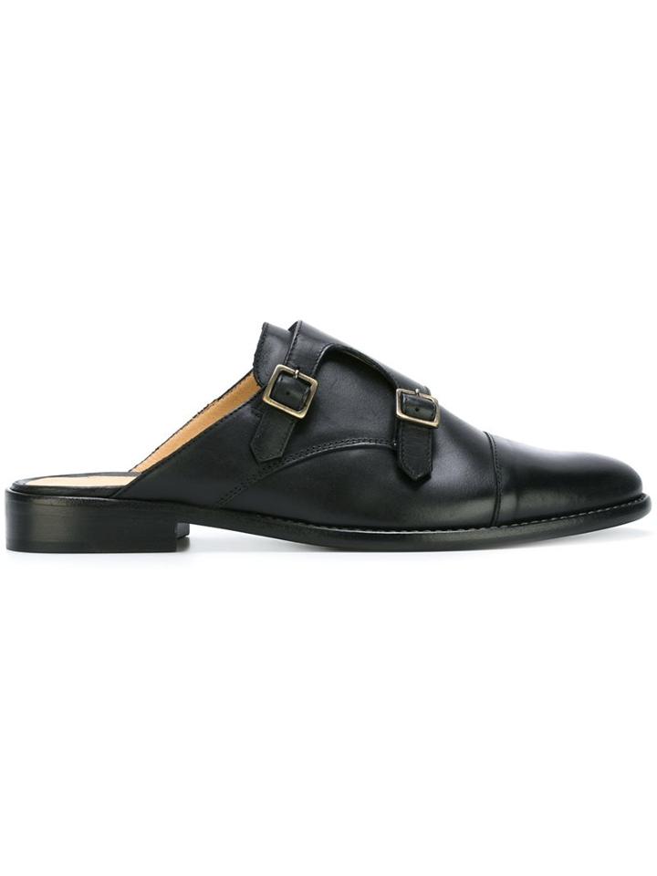 Erika Cavallini Buckled Flat Mules