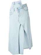 Ground Zero Asymmetric Denim Skirt - Blue