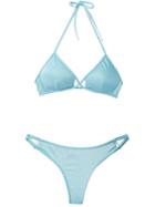 Ack Lurex Triangle Bikini, Women's, Size: Large, Blue, Polyamide