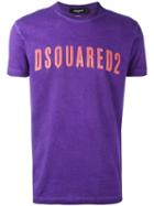 Dsquared2 Vintage Embroidered Logo T-shirt, Men's, Size: Medium, Pink/purple, Cotton