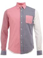 Wooster + Lardini Colour Block Shirt, Men's, Size: Medium, Pink/purple, Cotton