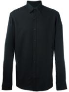 Ermenegildo Zegna Classic Shirt, Men's, Size: Small, Black, Cotton/cashmere