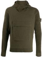 Stone Island Knitted Compass Badge Hoodie - Green