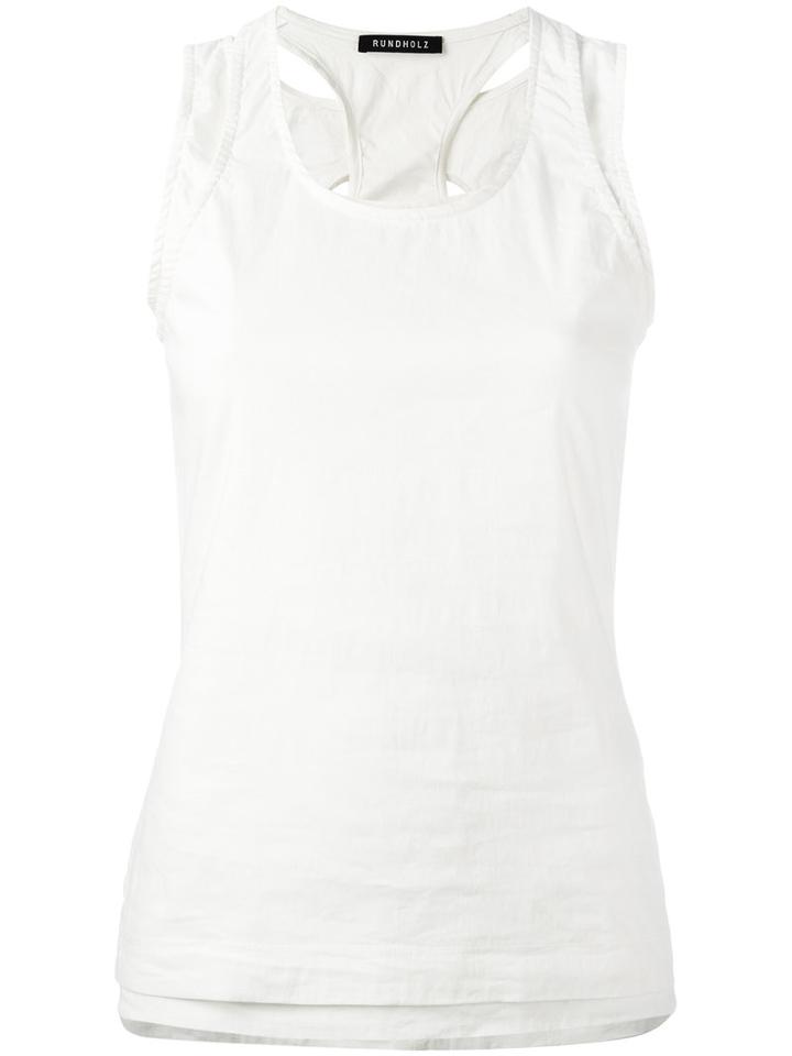 Rundholz Layered Tank Top, Women's, Size: Xs, White, Cotton/linen/flax/polyamide/spandex/elastane