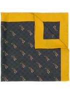 Gucci Gg Scarf With Tigers Print - Black