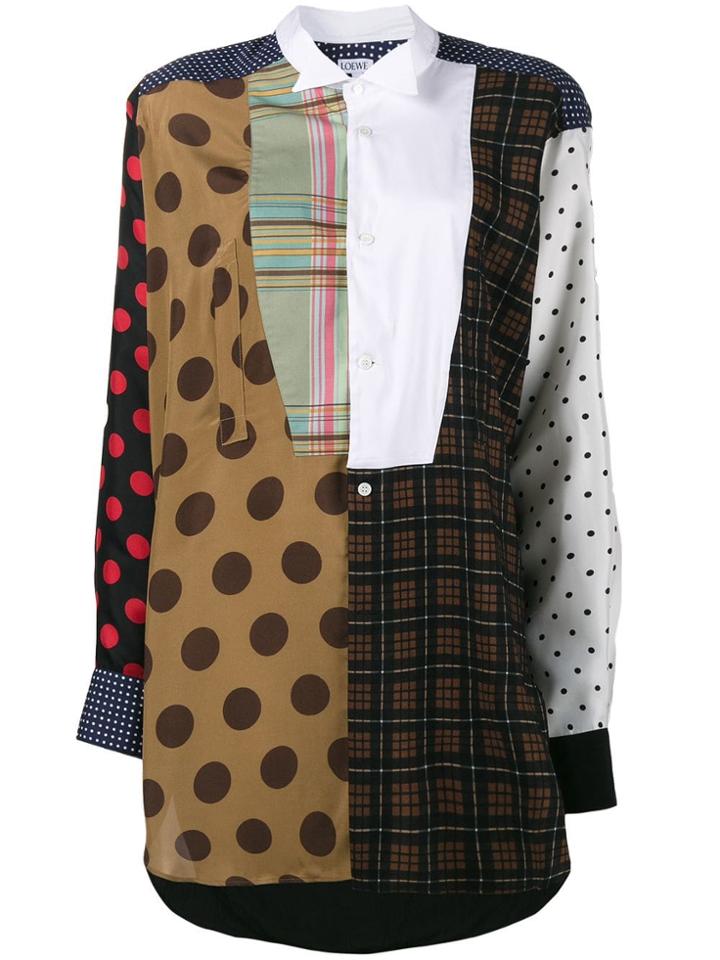 Loewe Oversized Asymmetric Patchwork Shirt - Multicolour