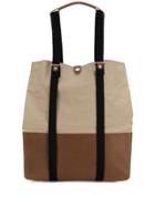 Qwstion Colour-block Tote Bag - Brown