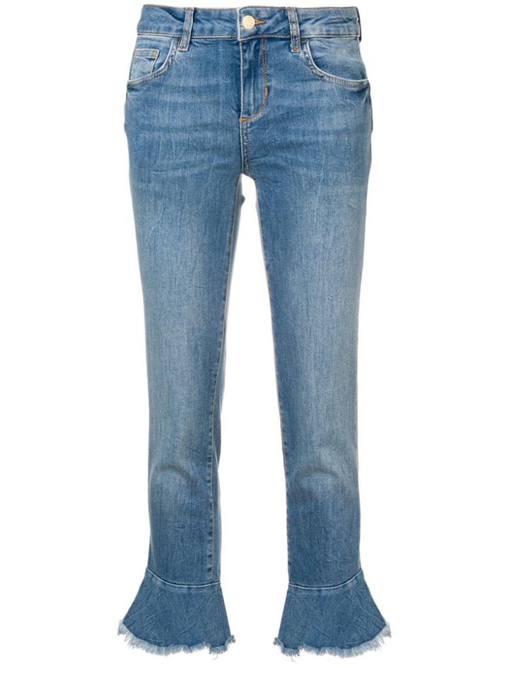 Liu Jo Flared Cropped Jeans - Blue