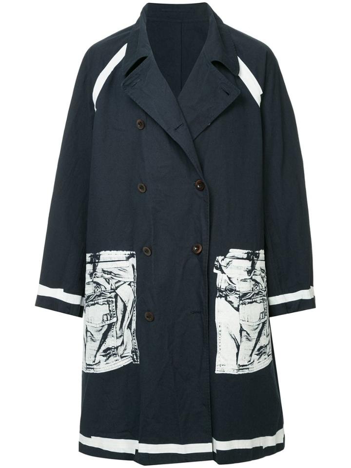 Kolor Beacon Printed Denim Coat - Blue