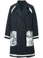 Kolor Beacon Printed Denim Coat - Blue