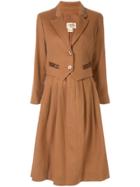 Hermès Pre-owned Logo Button Skirt Suit - Brown