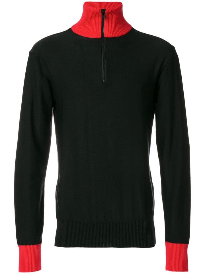 Ami Paris Zipped Collar Sweater - Black