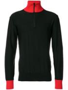 Ami Paris Zipped Collar Sweater - Black
