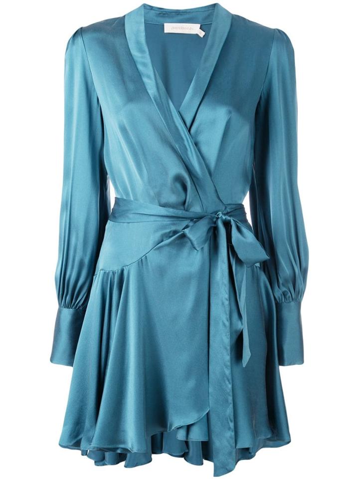 Zimmermann Wrap-around Short Dress - Blue