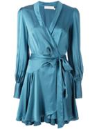 Zimmermann Wrap-around Short Dress - Blue