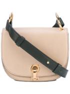 Marni - Contrast Strap Satchel - Women - Cotton/goat Skin/polyurethane/brass - One Size, Nude/neutrals, Cotton/goat Skin/polyurethane/brass