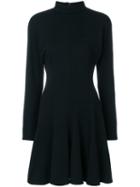 Versace Pre-owned Standing Collar Flared Dress - Black