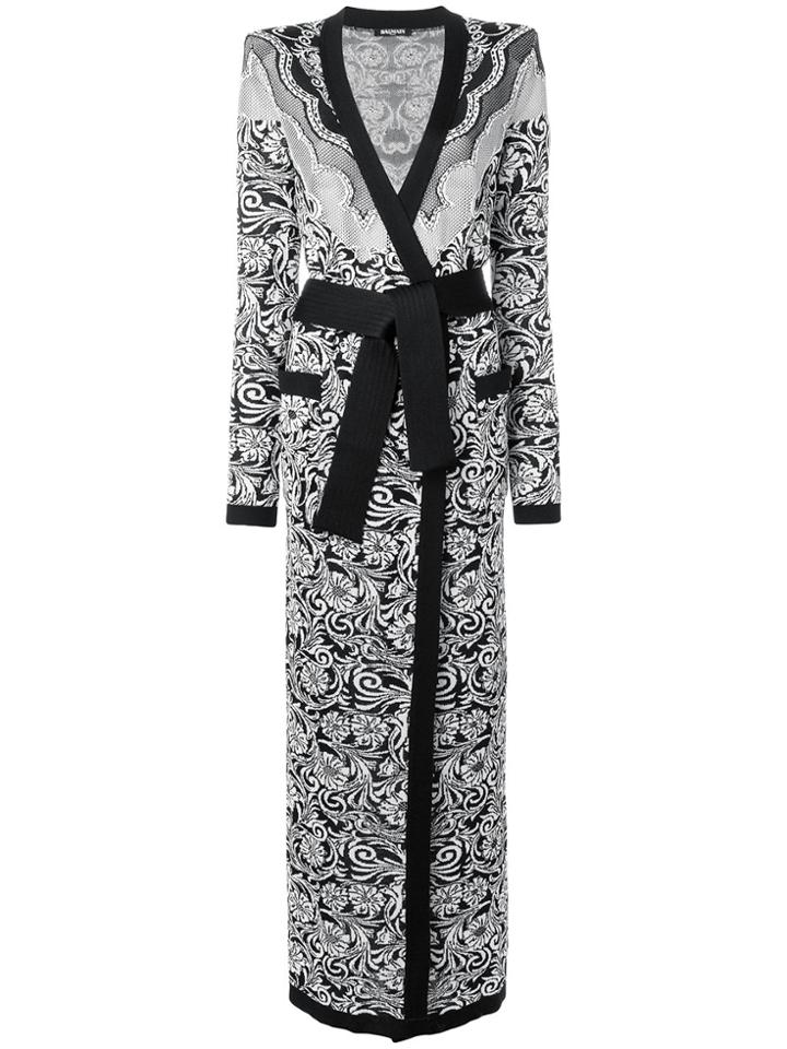 Balmain Jacquard Knit Robe - Black