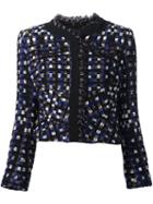 Peter Pilotto Frayed Bouclé Jacket, Women's, Size: 6, Black, Cotton/polyurethane/viscose/polyimide