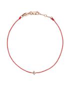 Redline 14kt Rose Gold Shiny Thread Diamond Bracelet (red)
