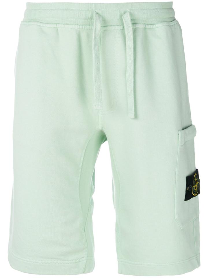 Stone Island Logo Badge Bermuda Shorts - Green