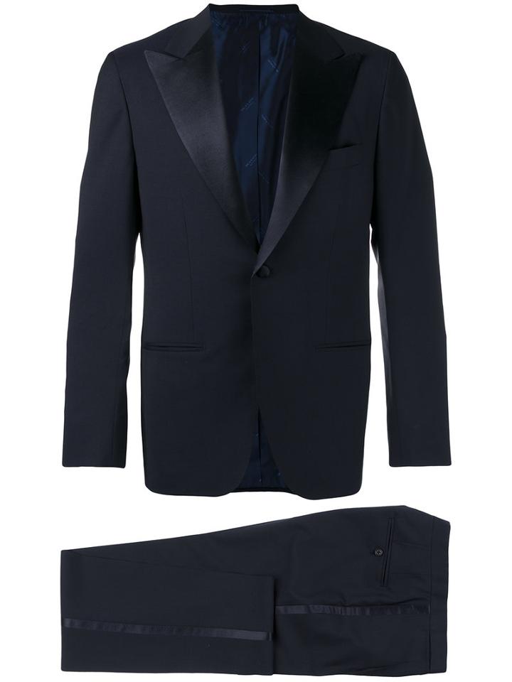 Kiton Single Breasted Suit, Men's, Size: 48, Blue, Cupro/wool/mohair