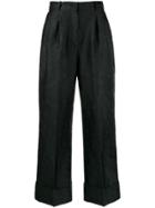 Dolce & Gabbana Jacquard Cropped Flared Trousers - Black