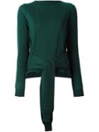 Mm6 Maison Margiela 'upside Down' Knitted Blouse, Women's, Size: Medium, Green, Wool