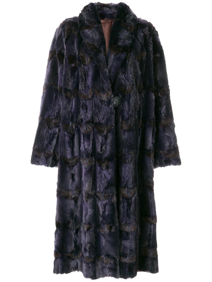 Fendi Vintage Long Fur Coat - Pink & Purple