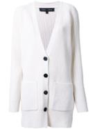 Proenza Schouler Long Ribbed Cardigan, Women's, Size: Small, White, Cashmere