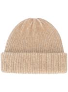 The Elder Statesman Cashmere Watchman Hat - Nude & Neutrals