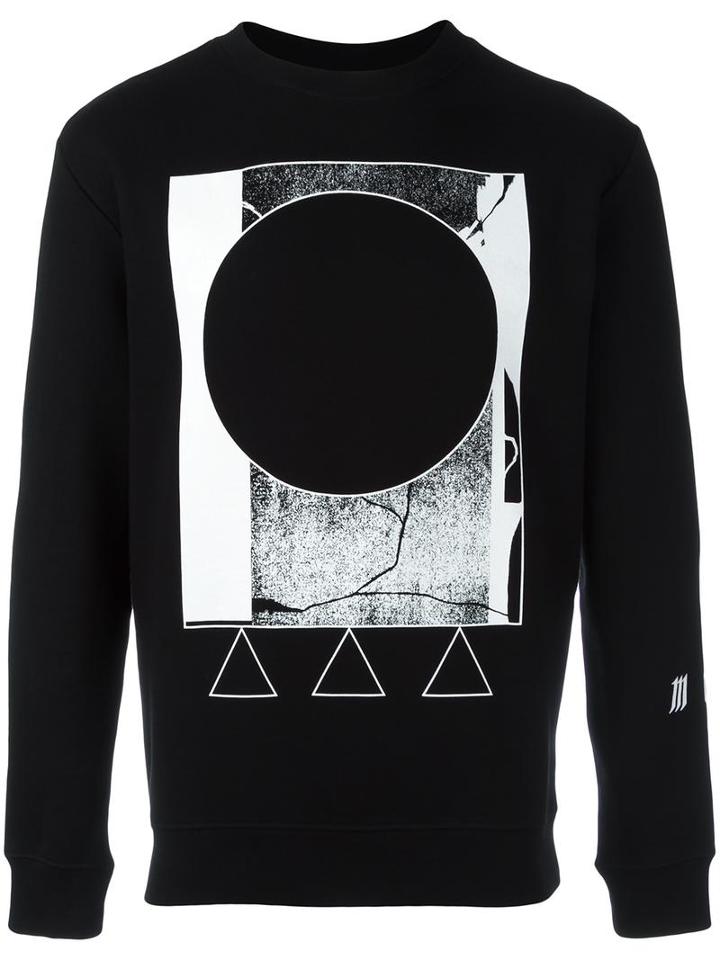 Mcq Alexander Mcqueen Geometric Print Sweatshirt, Men's, Size: Medium, Black, Cotton/polyester