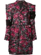 Comme Des Garçons Angular Flower Print Coat, Women's, Size: Large, Black, Cupro/silk/cotton/polyester