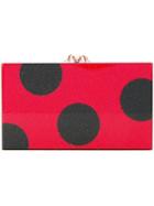 Charlotte Olympia Dotty Pandora Clutch, Women's, Red, Cotton/pvc