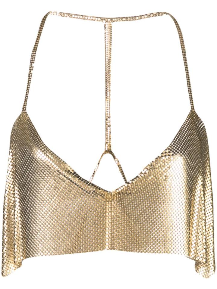 Fannie Schiavoni Sequin Tank Top - Gold