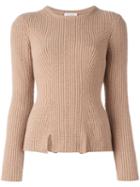Nina Ricci Slit Hem Jumper, Women's, Size: Small, Brown, Wool