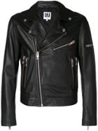 Les Hommes Urban Zipped Biker Jacket - Black