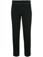 Emporio Armani Embellished Cropped Trousers - Black