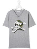 Zadig & Voltaire Kids Teen Skull Print T-shirt - Grey